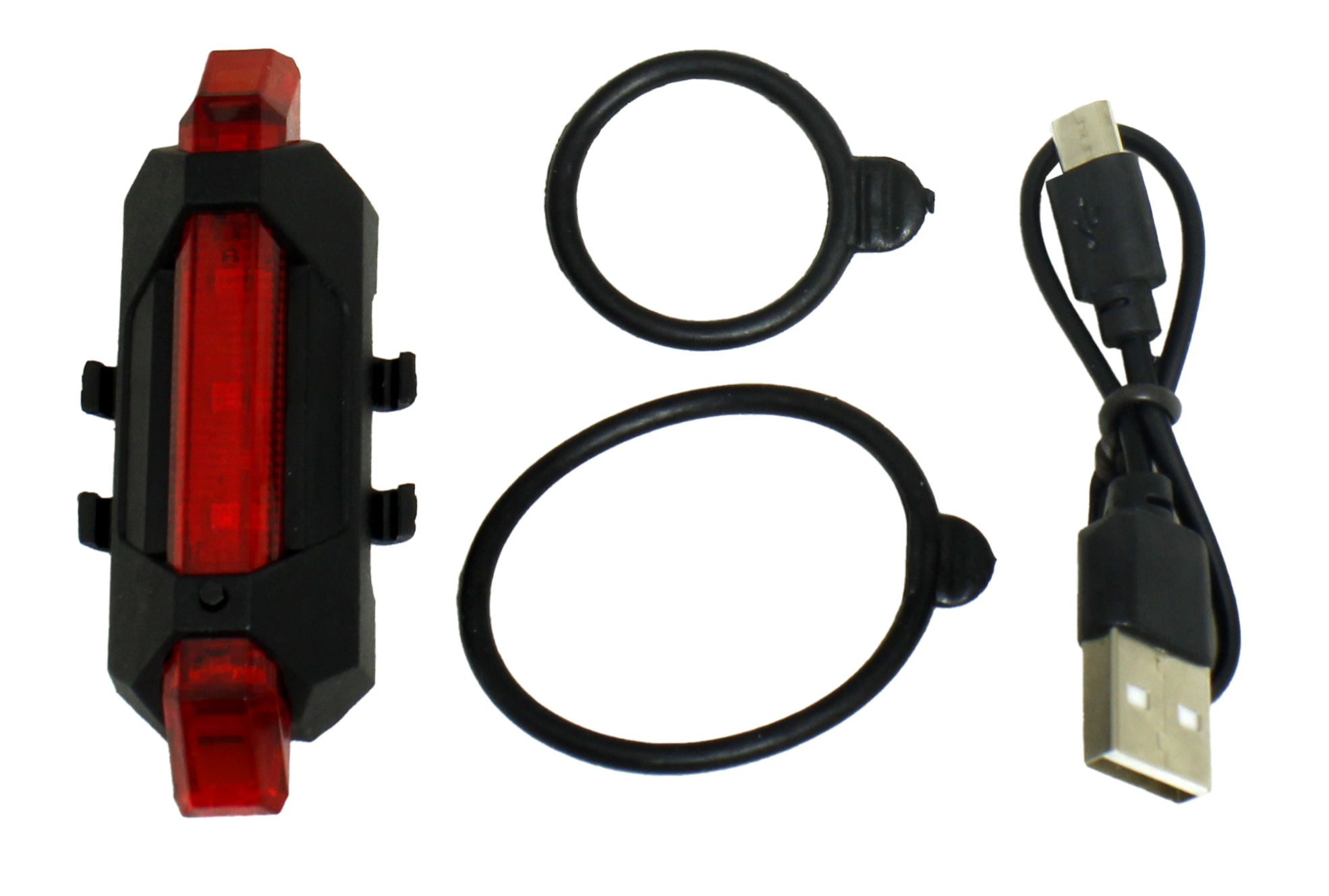 LANTERNA TRASEIRA PARA BICICLETA 4 LEDS 1W IP44 COM CABO USB (INCLUSO)