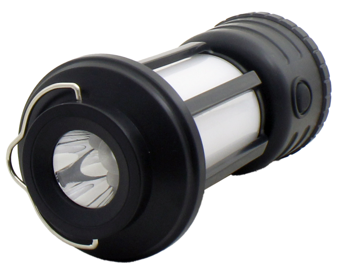 LAMPIÃO COM SUPORTE 1 LED XPE E 8 LEDS 5W IP44 A PILHA 3XAAA (NÃO INCLUSAS)