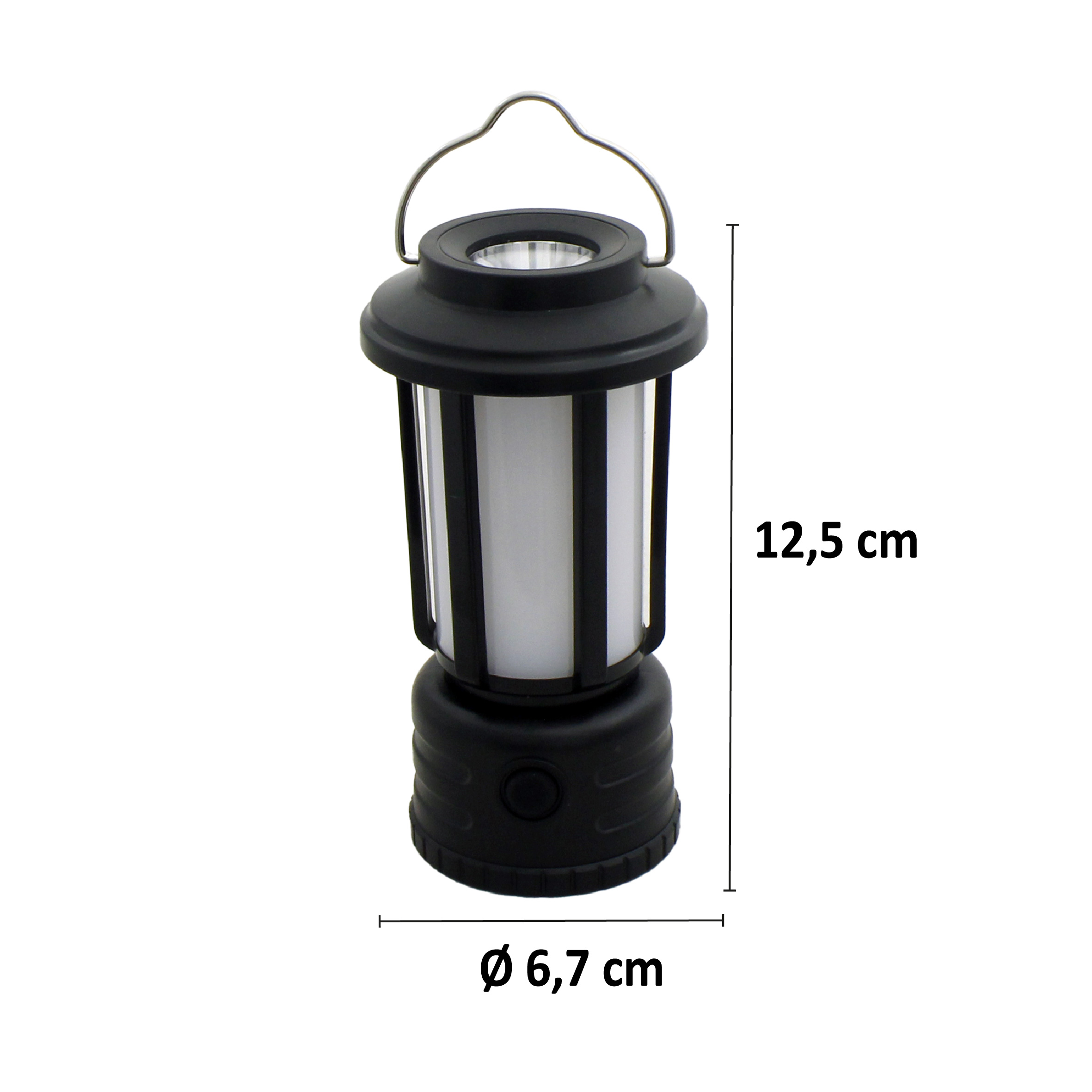 LAMPIÃO COM SUPORTE 1 LED XPE E 8 LEDS 5W IP44 A PILHA 3XAAA (NÃO INCLUSAS)