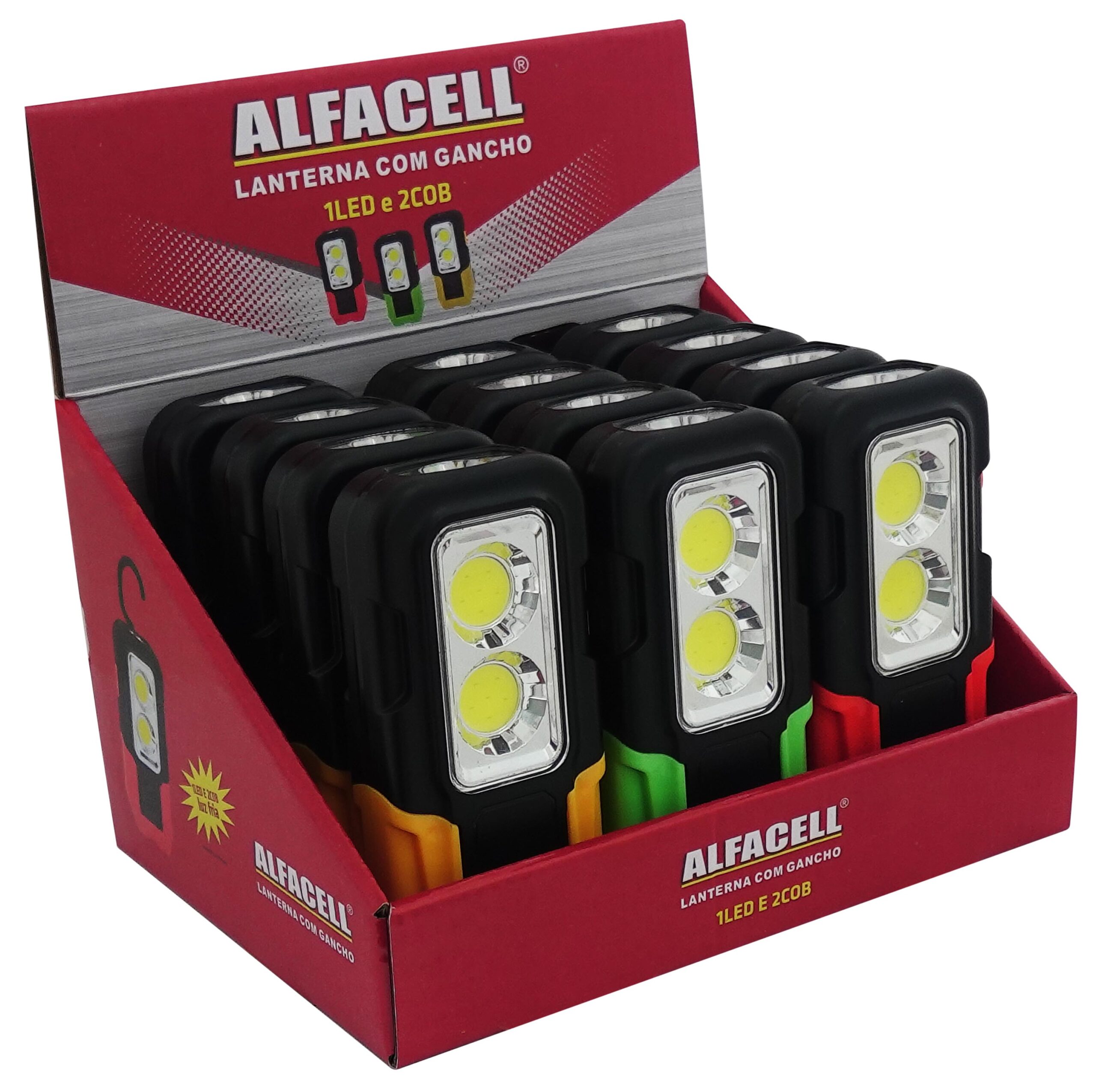 LANTERNA, 1LED E 2COB, 3W, A PILHA 3XAAA (NÃO INCLUSO)