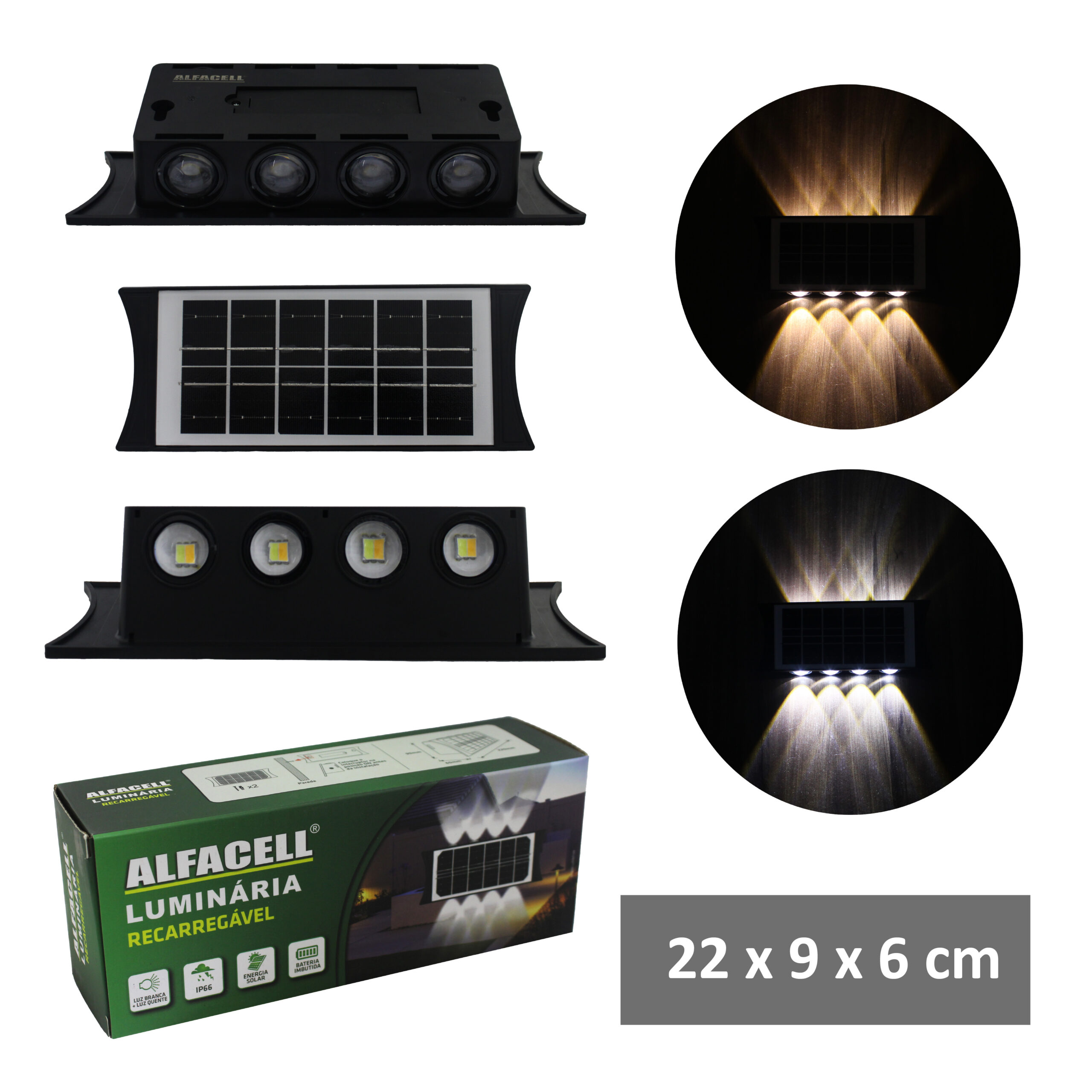 LUZ EXTERNA SOLAR RECARREGÁVEL