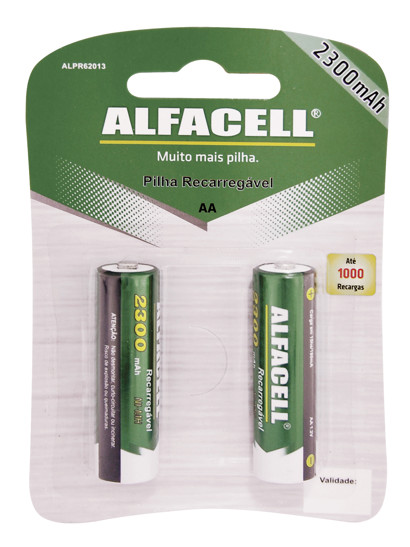 PILHA RECARREGÁVEL NI-MH 1.2V AA 2300 MAH (ATÉ 1000 RECARGAS)