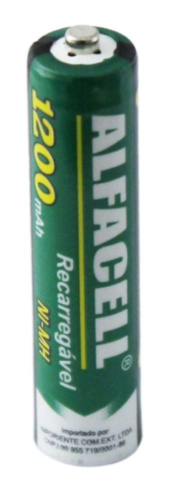PILHA RECARREGÁVEL NI-MH 1.2V AAA 1200 MAH (ATÉ 1000 RECARGAS)