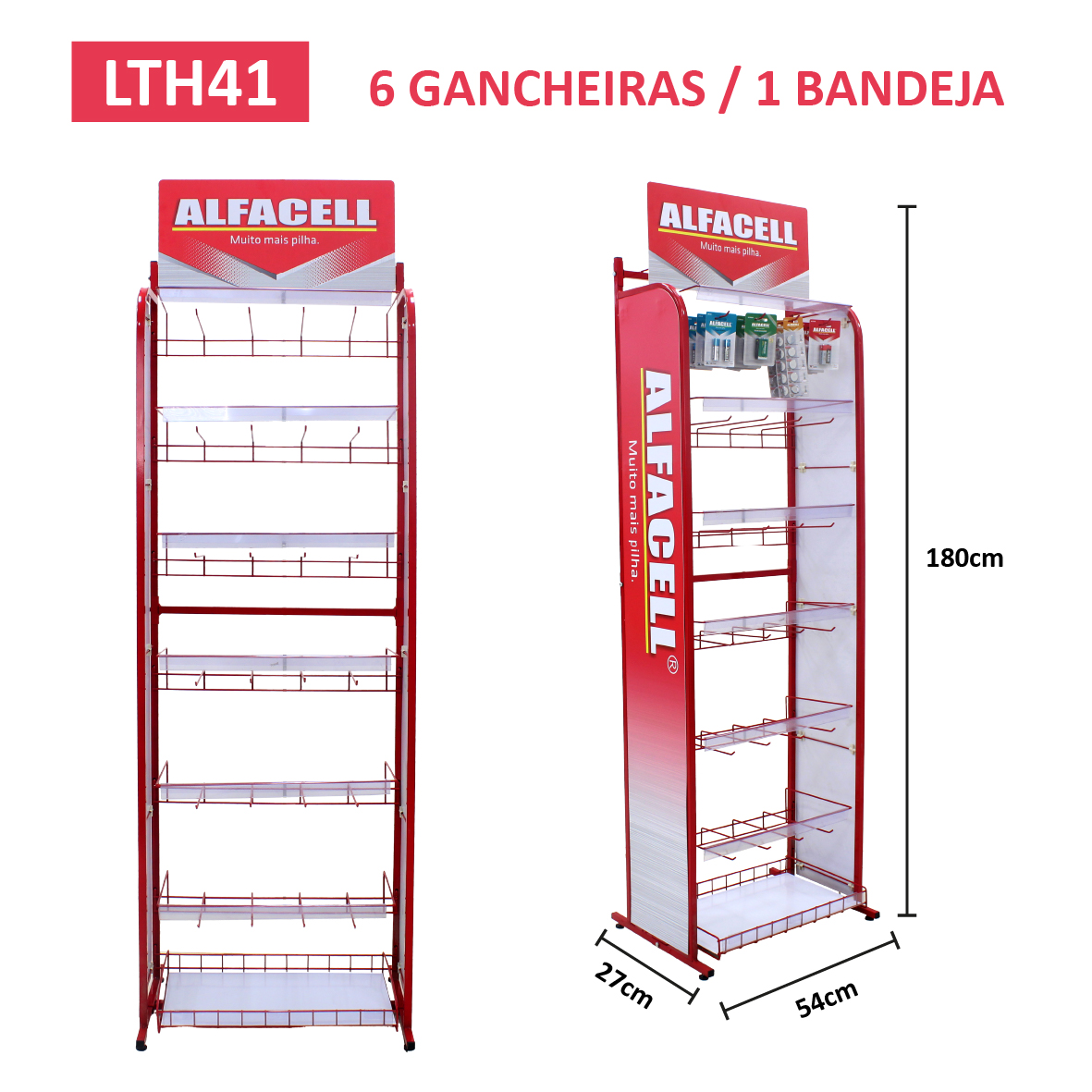 DISPLAY DE CHÃO 6 GANCHEIRAS / 1 BANDEJA
