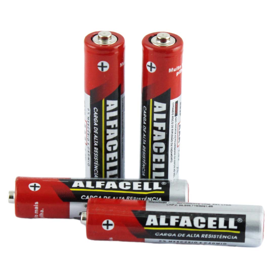 PILHA ALFACELL COMUM PALITO AAA 1.5V (CARTELA COM 16 UNIDADES)