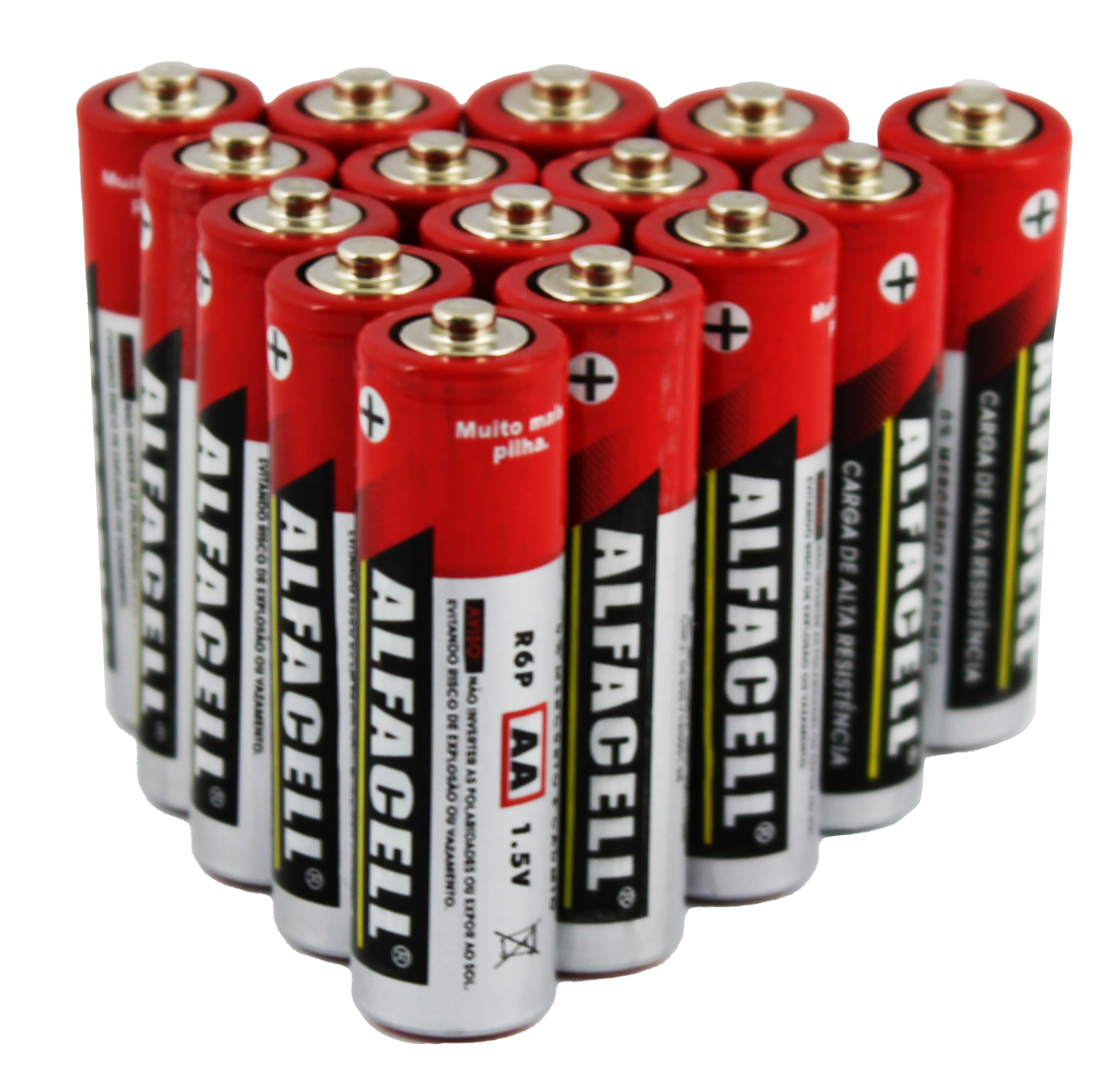 PILHA ALFACELL COMUM AA 1.5V (CARTELA COM 16 UNIDADES)