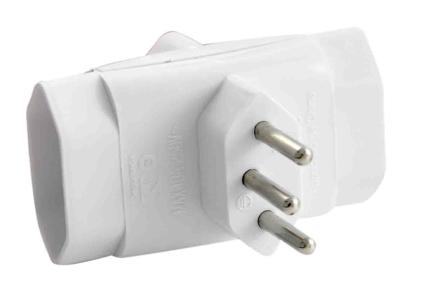 ADAPTADOR DE TOMADA MÚLTIPLO 3 SAÍDAS 2P+T