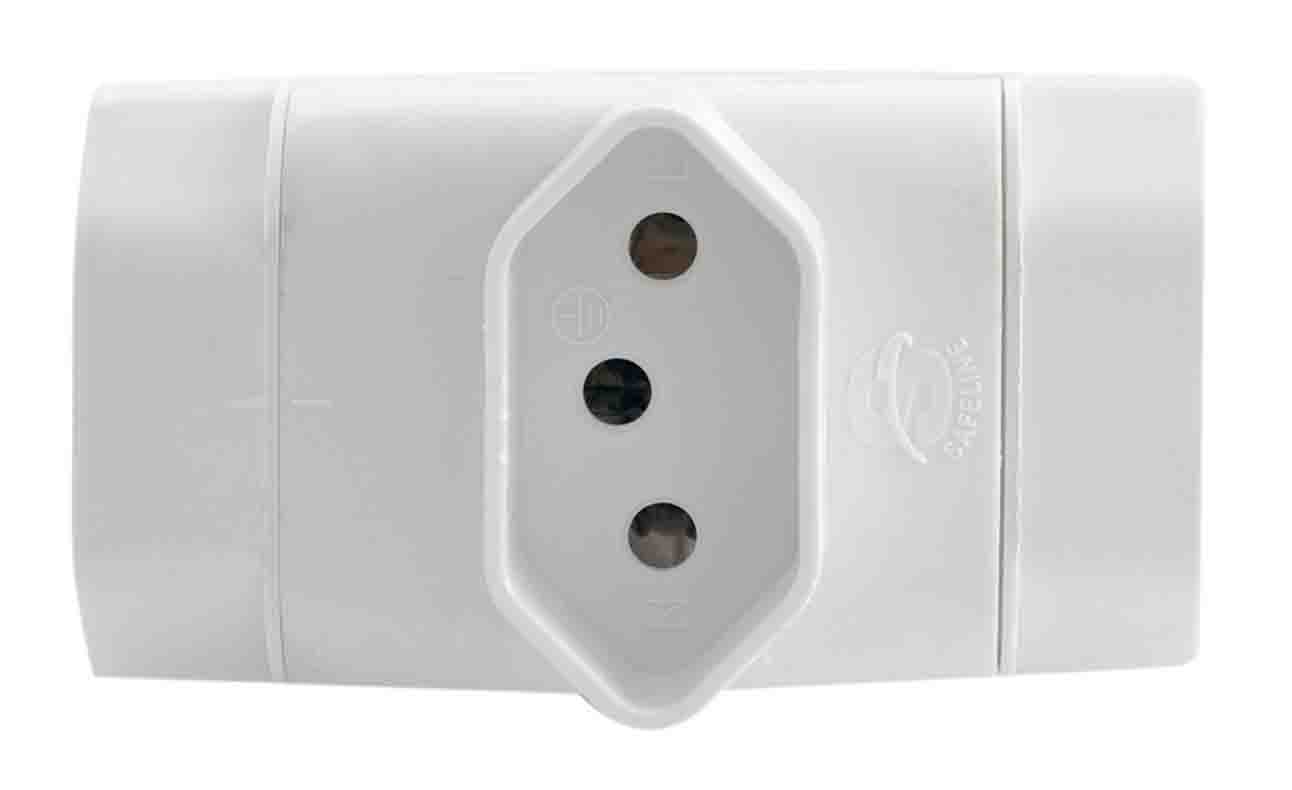 ADAPTADOR DE TOMADA MÚLTIPLO 3 SAÍDAS 2P+T