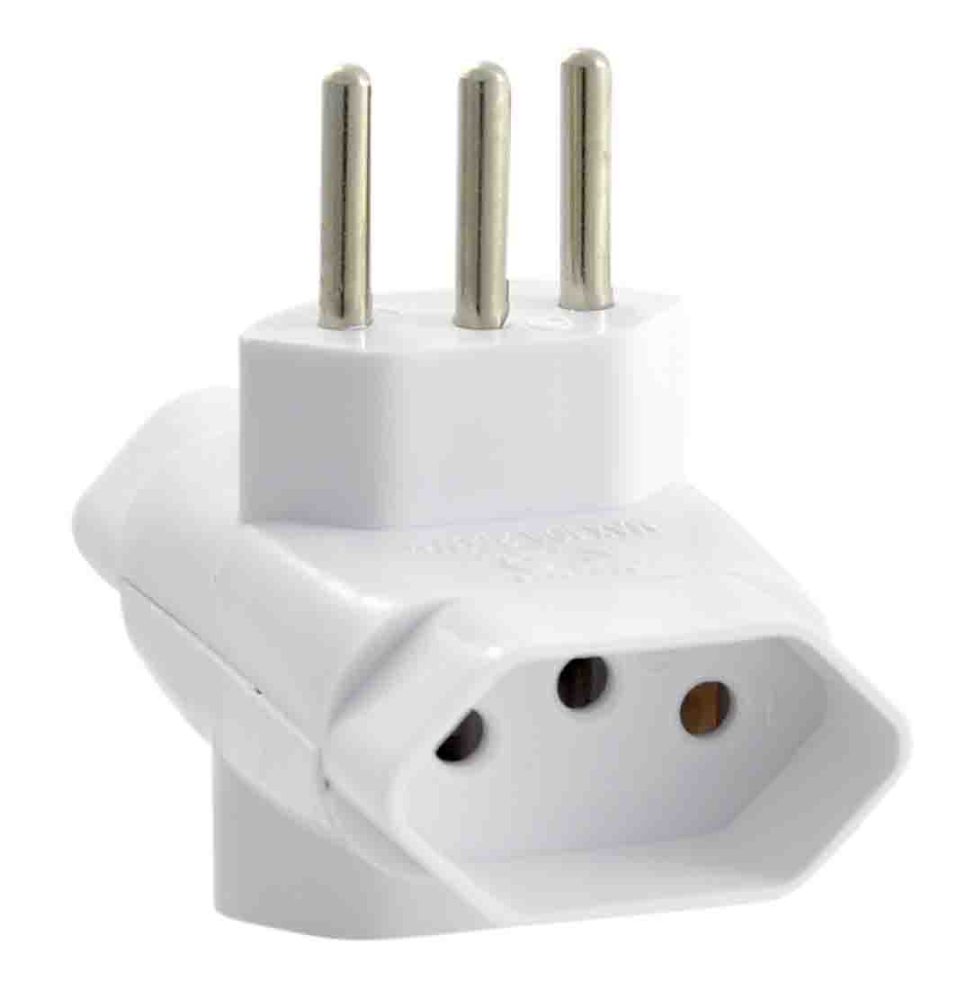 ADAPTADOR DE TOMADA MÚLTIPLO 3 SAÍDAS 2P+T