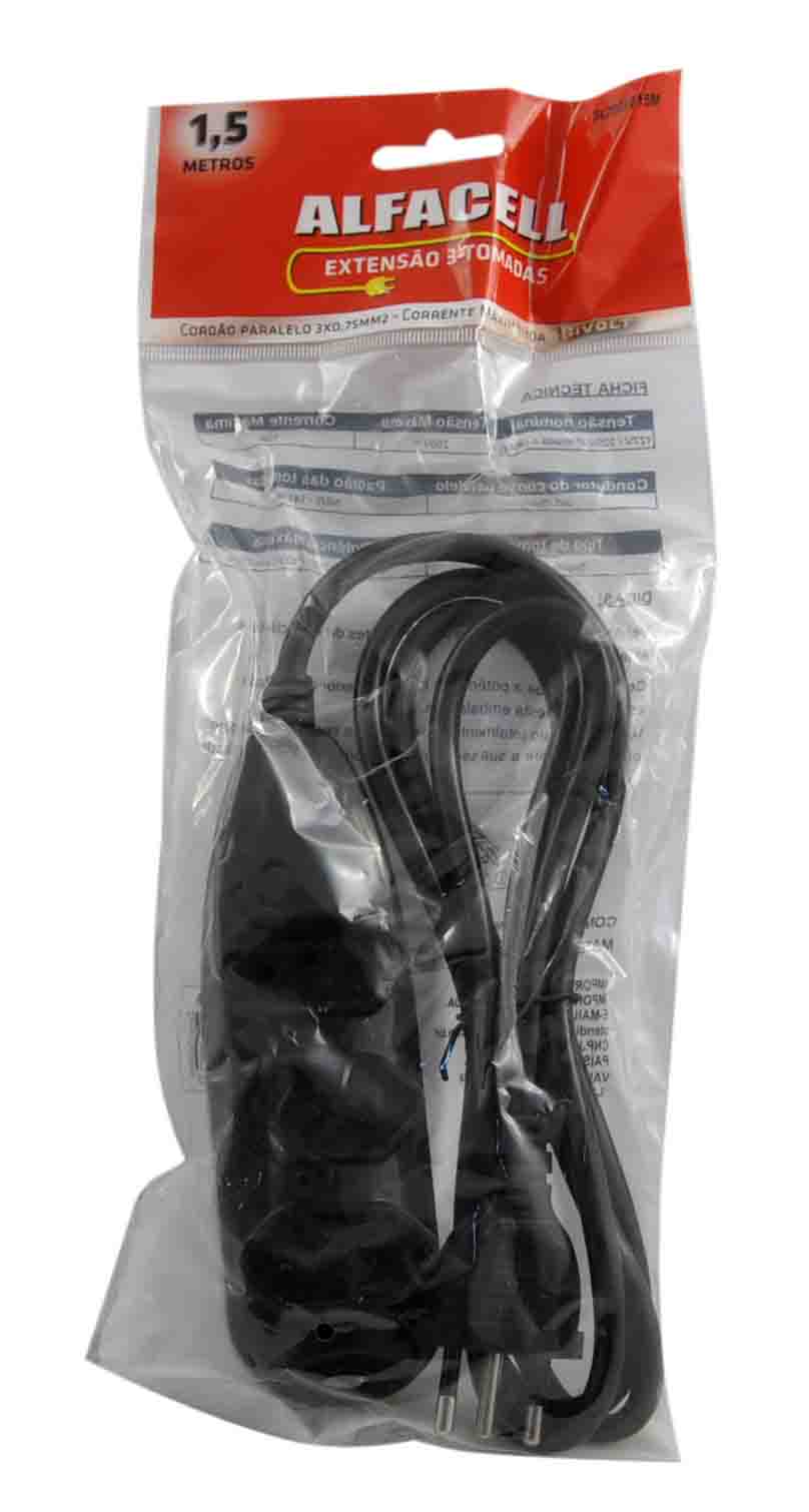 EXTENSÃO DE 3 TOMADAS 1.5M – 3 PLUGS