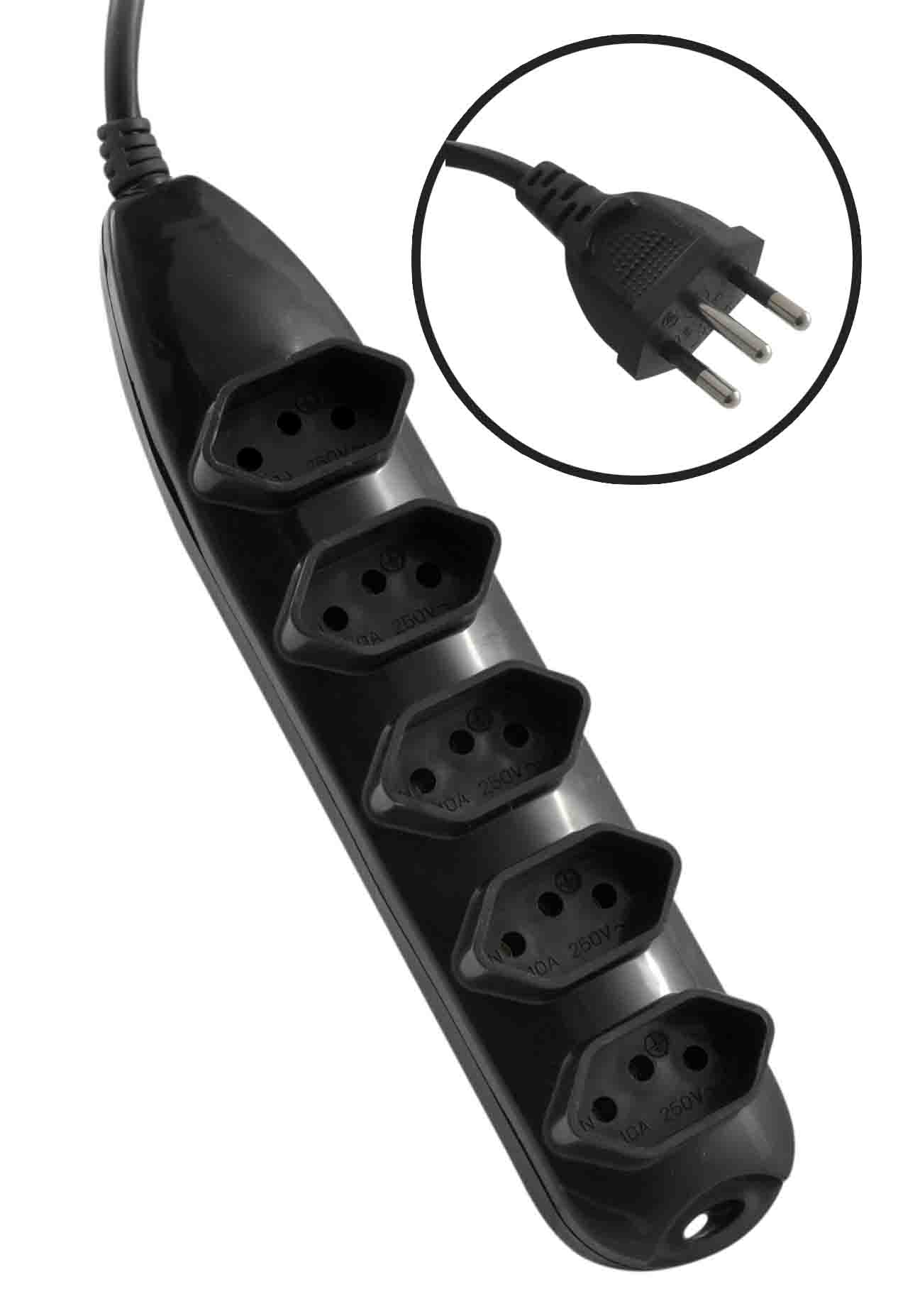 EXTENSÃO DE 5 TOMADAS 3M 3 PLUGS