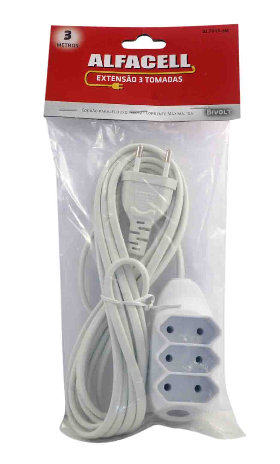 EXTENSÃO 3 TOMADAS 3M 2 PLUGS
