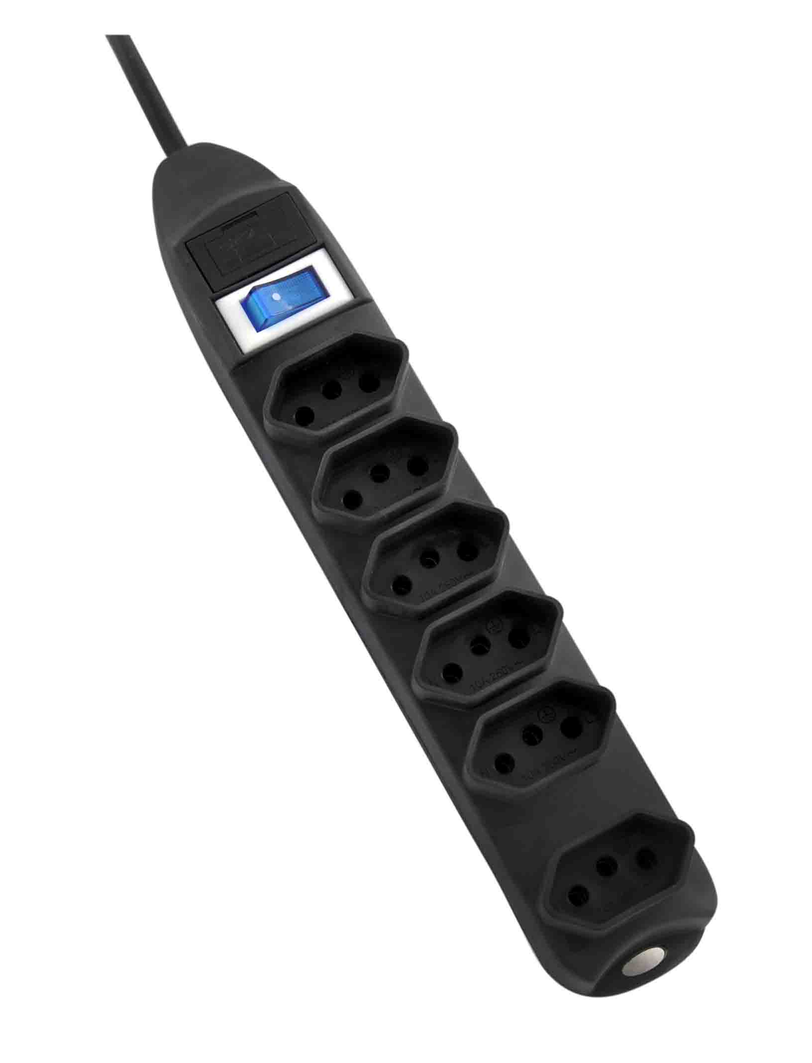 FILTRO DE LINHA 6 TOMADAS 6X2+T 0.8M 3 PLUGS