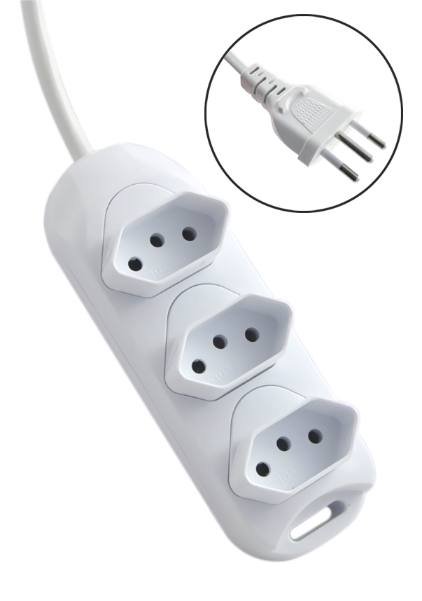 EXTENSÃO 3 TOMADAS 1,5M 3 PLUGS
