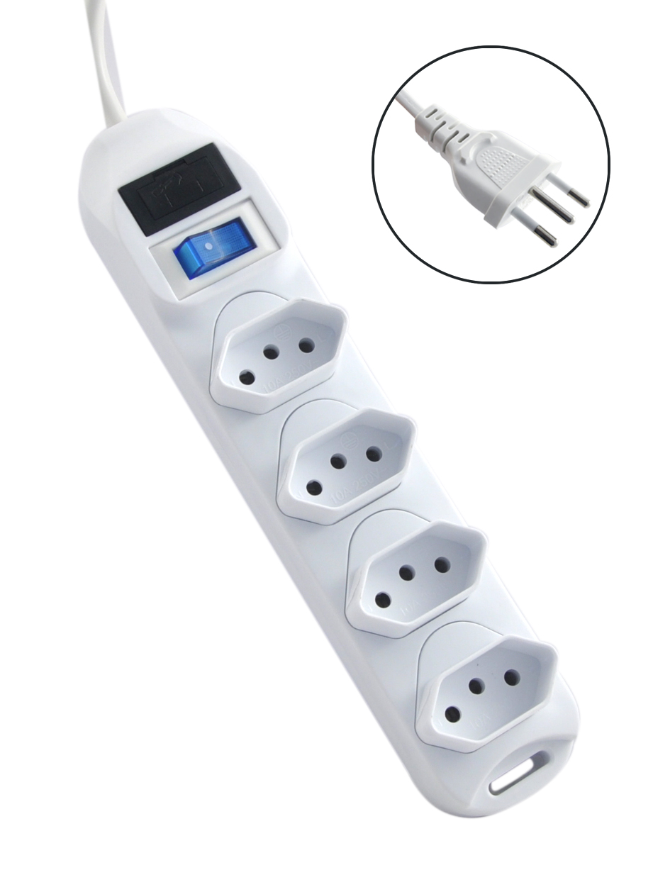 FILTRO DE LINHA 4 TOMADAS 3M 3 PLUGS