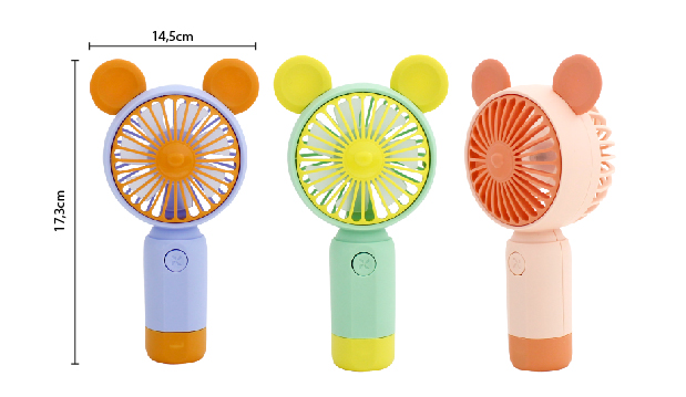 MINI VENTILADOR RECARREGÁVEL COM CABO USB, 2 VELOCIDADES