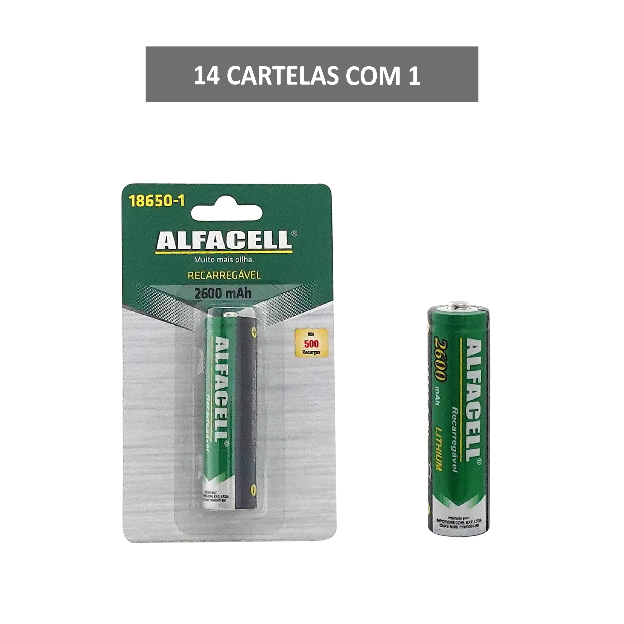 BATERIA DE LITHIUM RECARREGÁVEL 2600MAH 3.7V