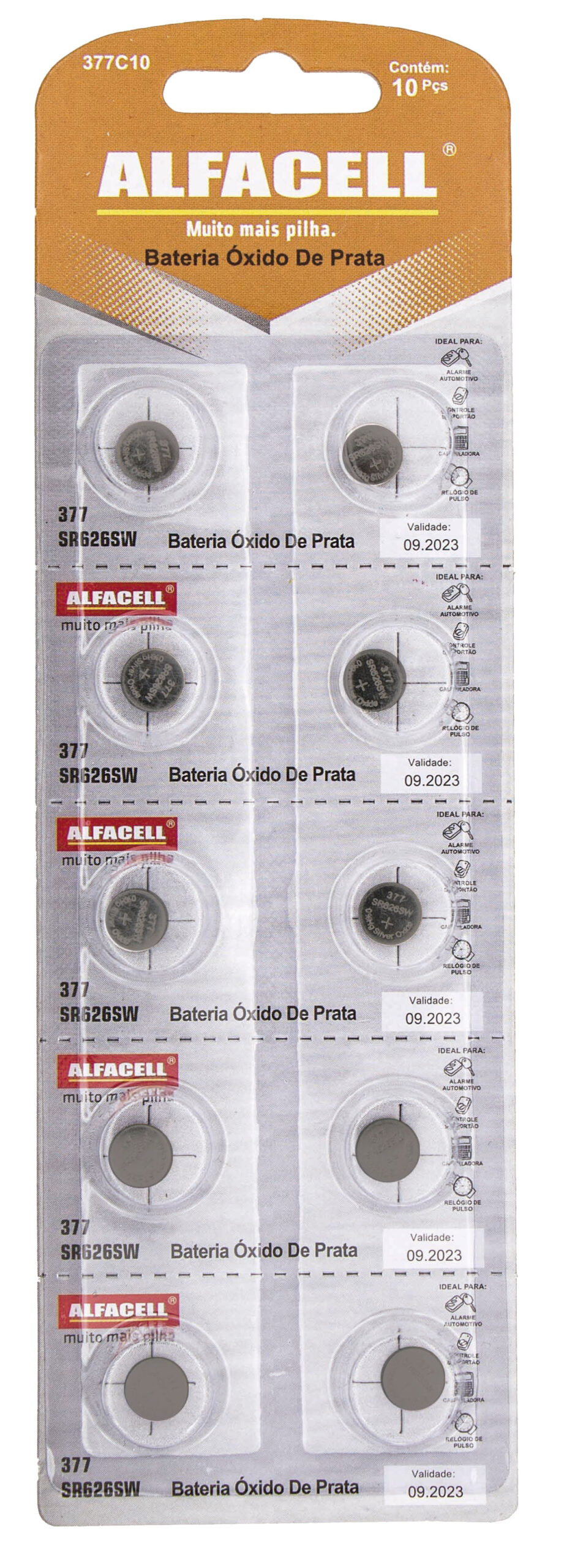 BATERIA ALFACELL ÓXIDO DE PRATA 377, 1,55V